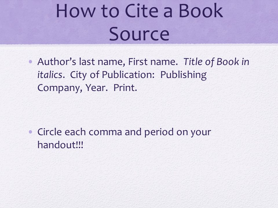 How to write a research paper citing sources